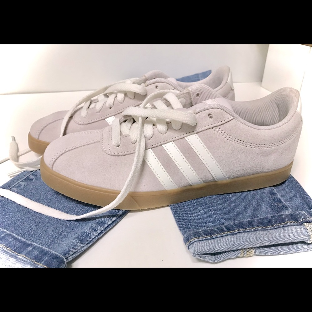 Adidas Courtset Ortholite Float Suede Ice Purple/Cloud White Women’s 7.5 NWOT